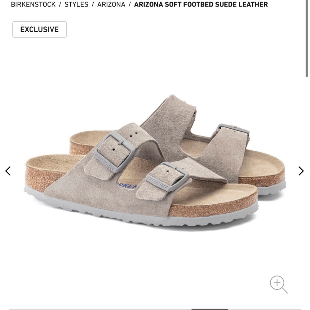 🐨 Birkenstock | Arizona Soft Footbed Suede Leather in Grey | Size 7-7.5/38  🐨